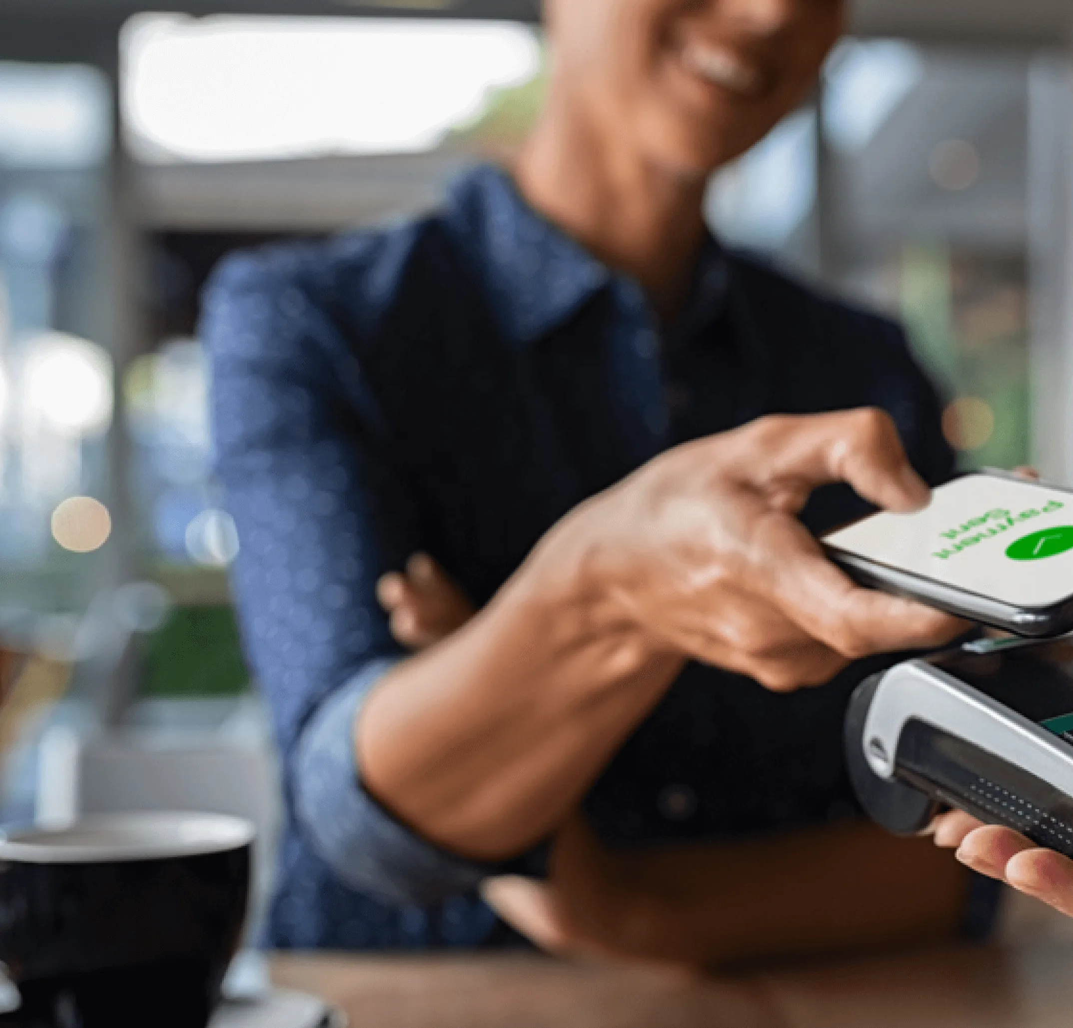 Customer making an in-store payment with MontyPay